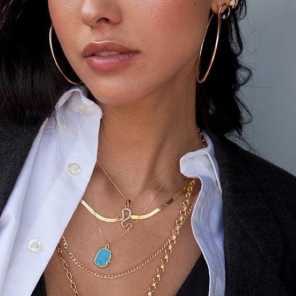 ✨Last 1! ✨14k Gold Turquoise Pendant Dainty Chain Necklace - Picture 15 of 16